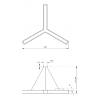 Светильник светодиодный Geometria ЭРА Igrek SPO-144-B-40K-066 66Вт 4000К 4000Лм IP40 1200*1200*80 черный подвесной'