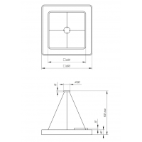 Светильник светодиодный Geometria ЭРА Quadro SPO-162-B-40K-070 70Вт 4000К 4200Лм IP40 800*800*80 черный подвесной'